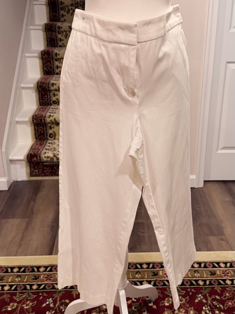 LOFT White High-Rise Wide-Leg Pants